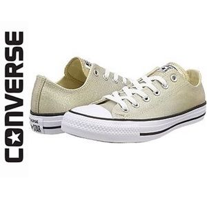 - New Gold metallic converse shoes size 14